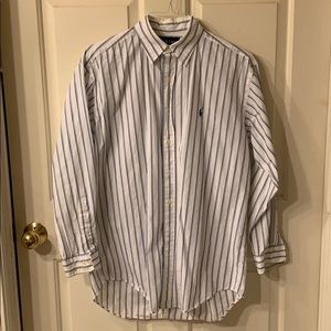 Polos Men’s white with blue stripe dress shirt